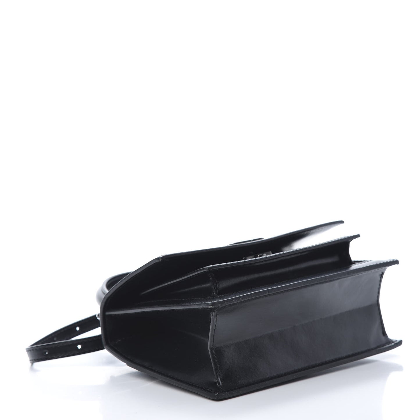 Box Calfskin Monochrome XS Sharp Top Handle Bag Black