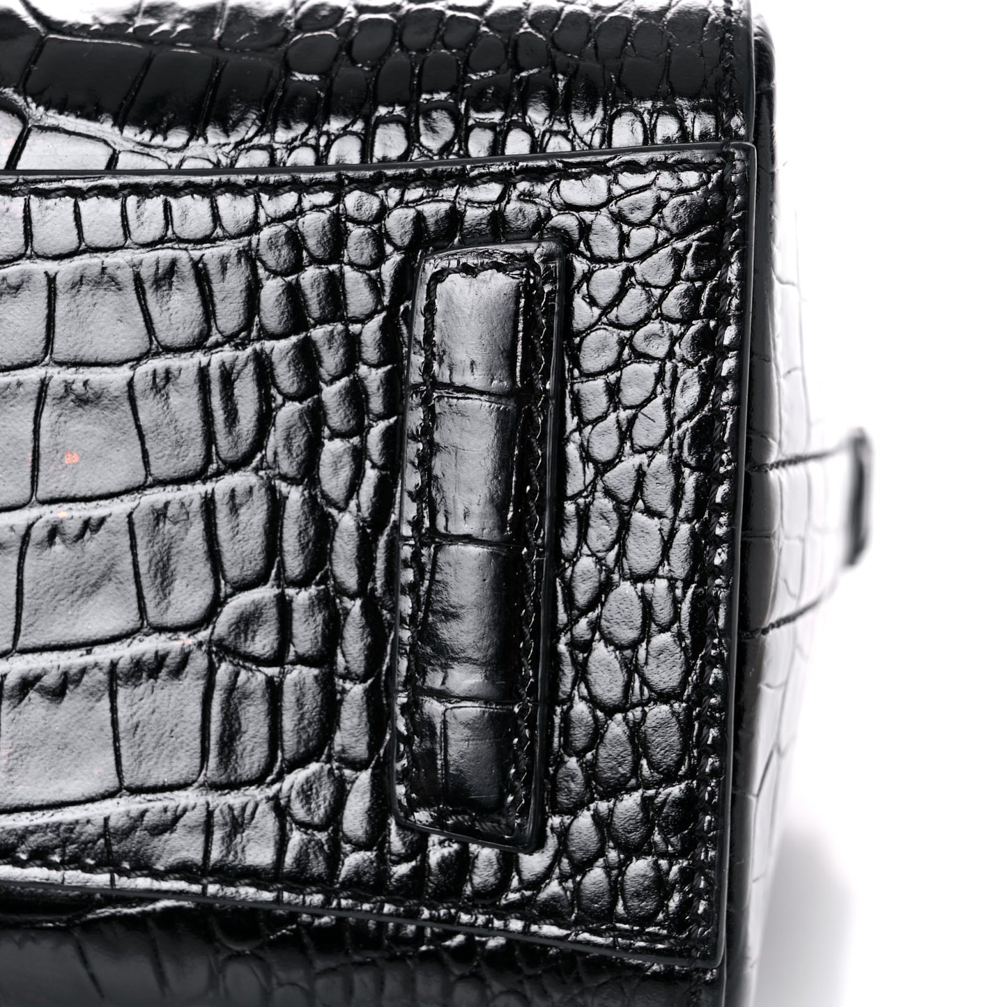 Calfskin Crocodile Embossed Mini Antigona Black