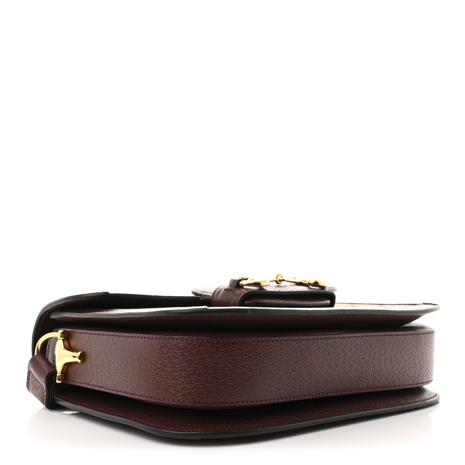 Gucci Monogram Textured Dollar Calfskin Horsebit 1955 Shoulder Bag Sahara Rubino Chardonnay 4 of 10