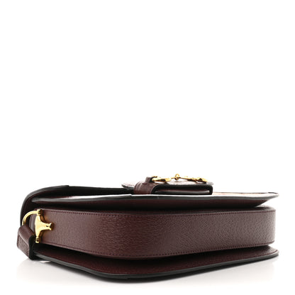 Gucci Monogram Textured Dollar Calfskin Horsebit 1955 Shoulder Bag Sahara Rubino Chardonnay 4 of 10