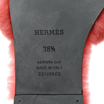 Hermes Woolskin Oran Sandals 38.5 Rose Du Desert 7 of 8