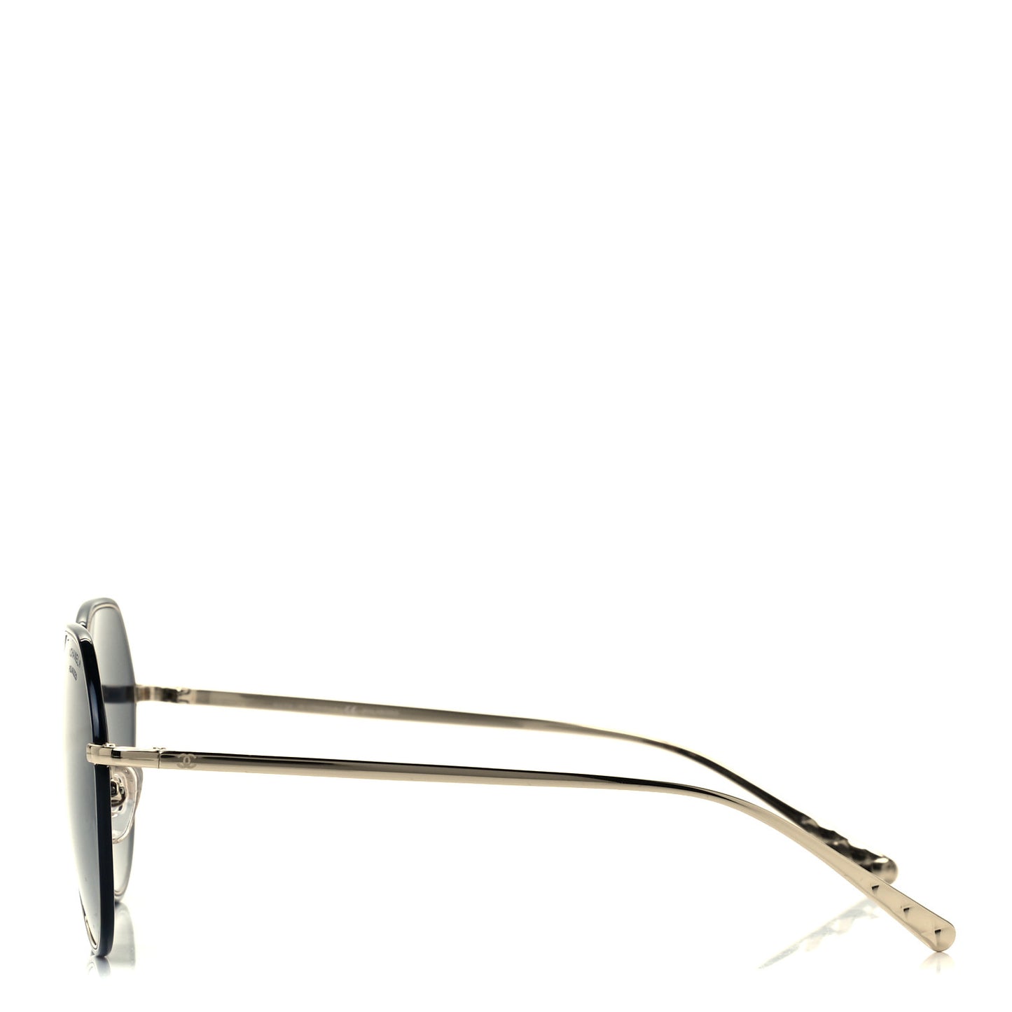 Metal Polarized Round Sunglasses 4251-J Gold Black