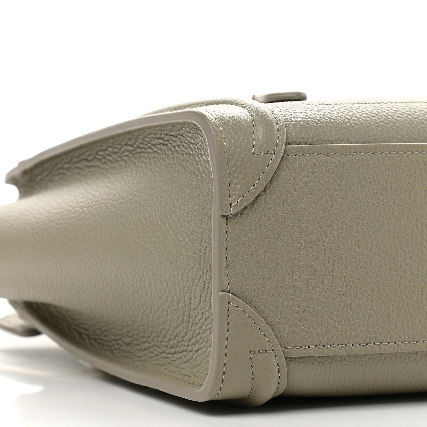 Celine Drummed Calfskin Nano Luggage Army Green 9 of 10