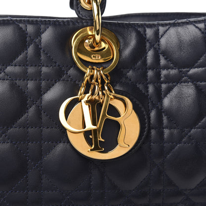 Christian Dior Lambskin Cannage Large Lady Dior Navy Blue 11 of 11