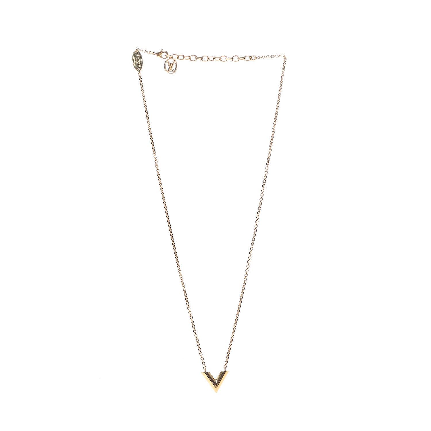 Louis Vuitton Essential V Necklace Gold 2 of 5