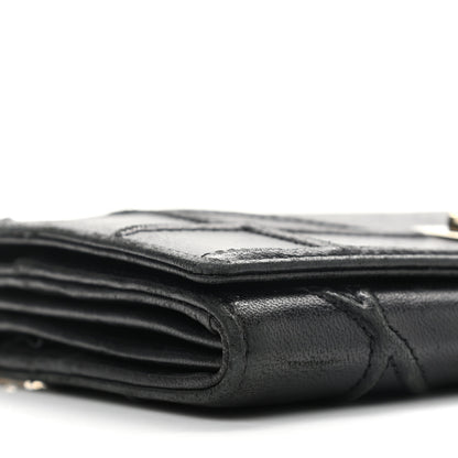 Christian Dior Grained Calfskin Diorama Wallet on Chain Pouch Black 5 of 15