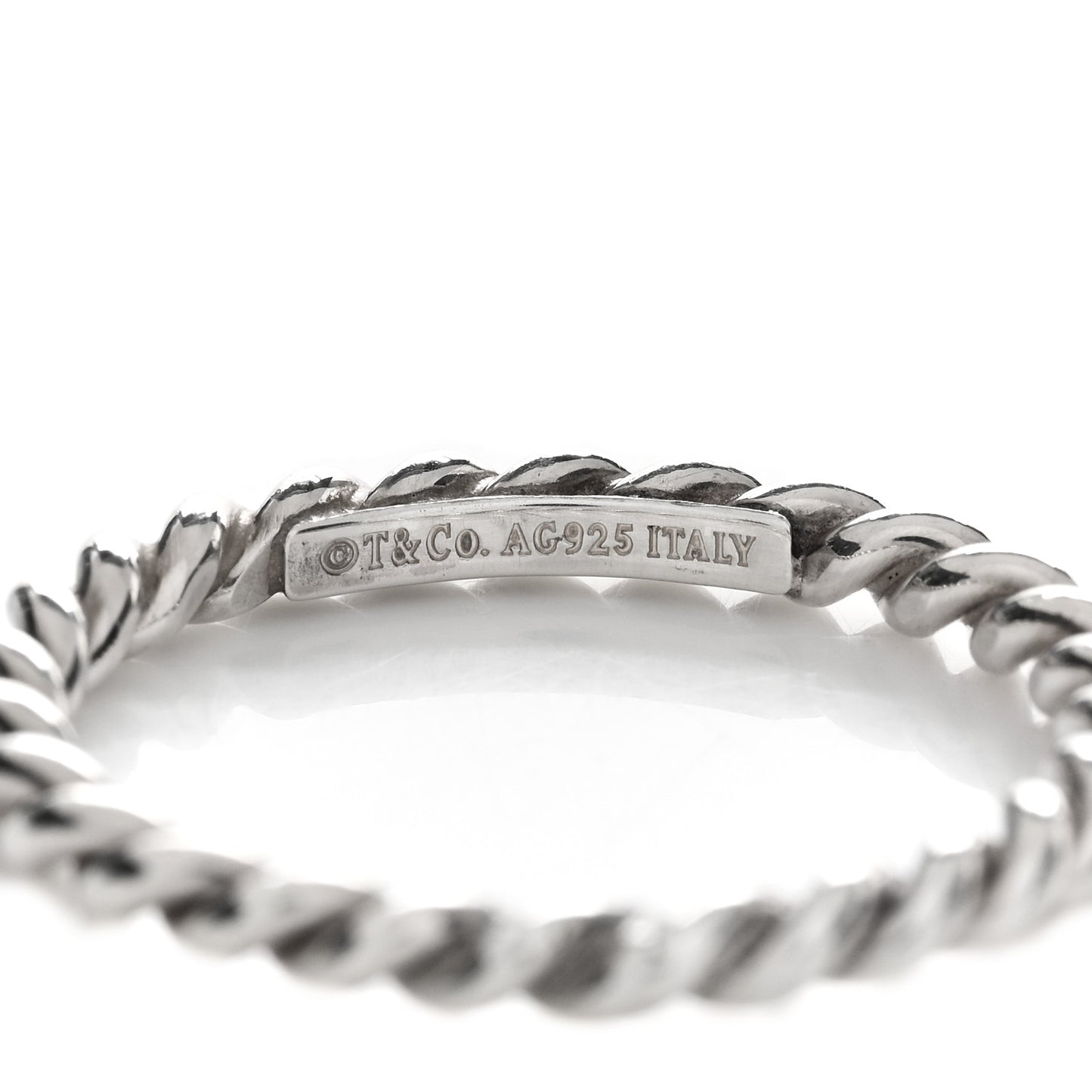 Sterling Silver Twist Rope Ring 53 6.5