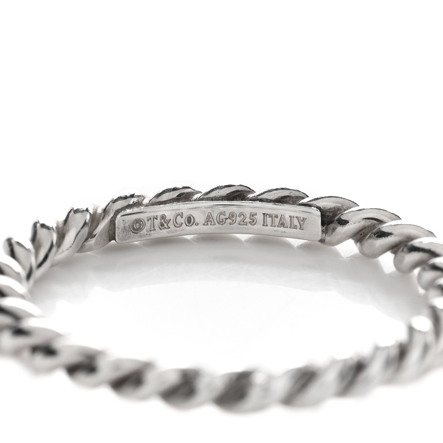Tiffany Sterling Silver Twist Rope Ring 53 6.5 3 of 3
