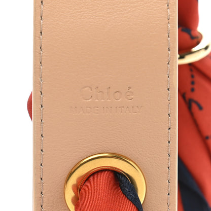 Chloe Calfskin Silk Little Horses Scarf Strap Earthy Red 4 of 5