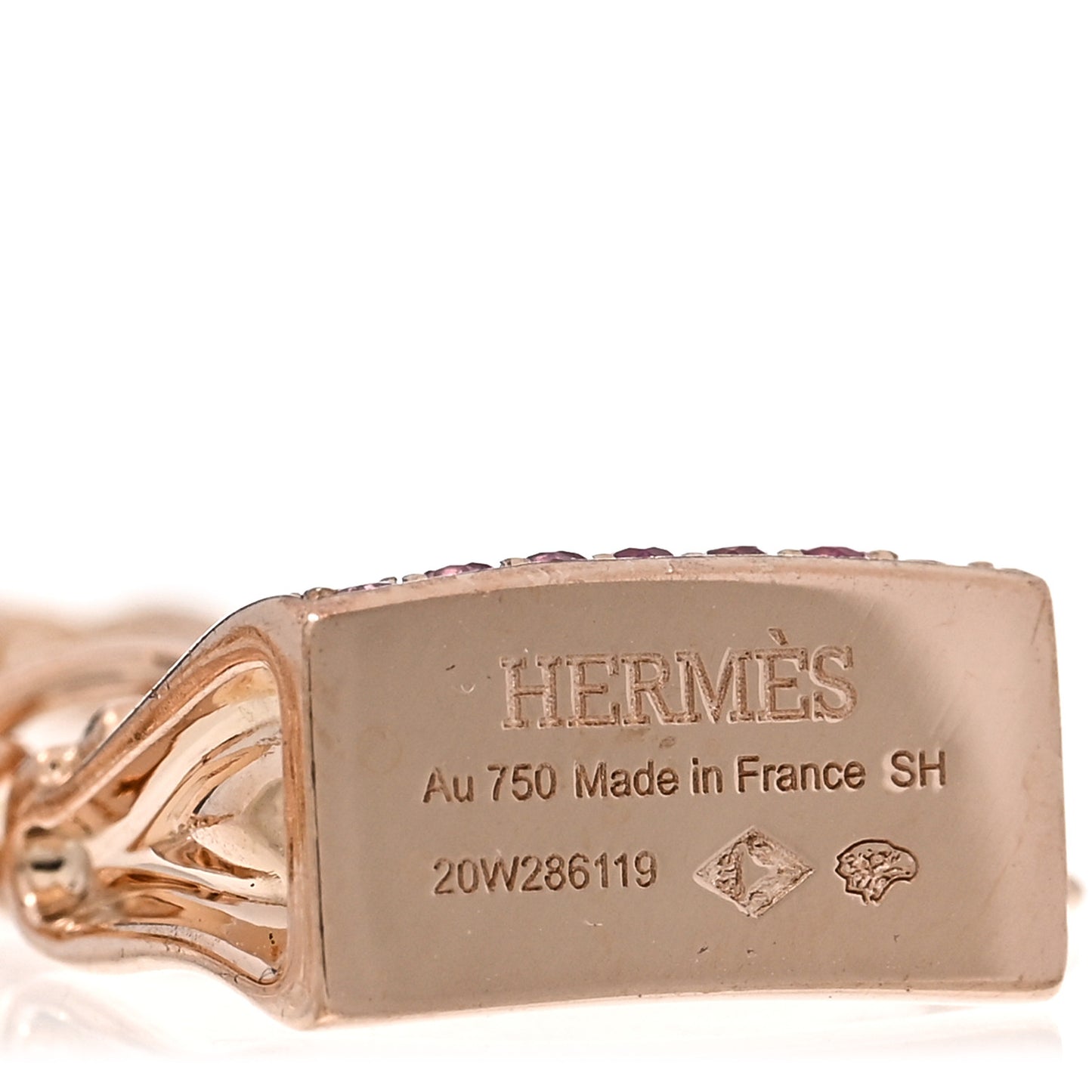 18K Rose Gold Pink Sapphire Birkin Amulette Bracelet SH
