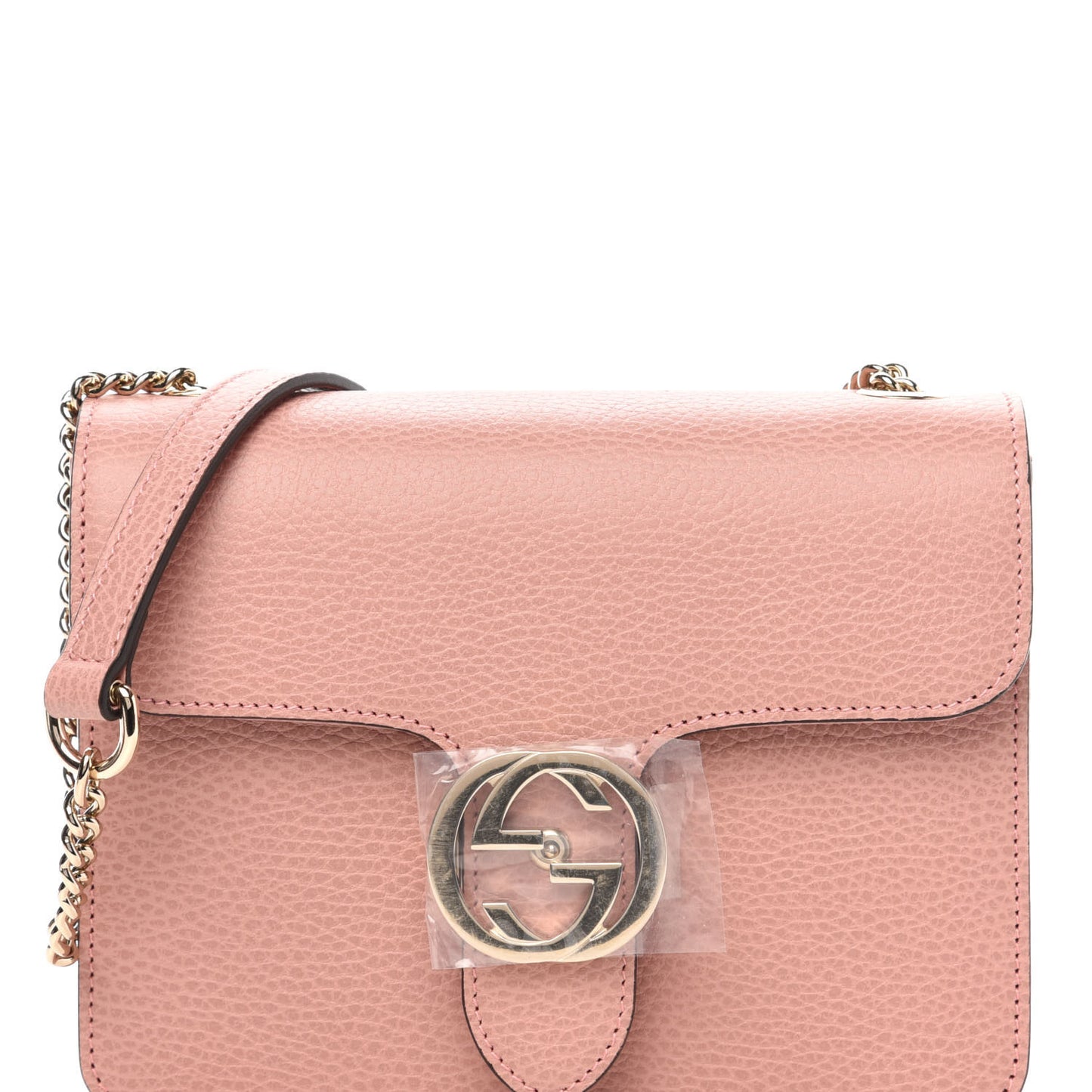 Dollar Calfskin Small Interlocking G Shoulder Bag Soft Pink