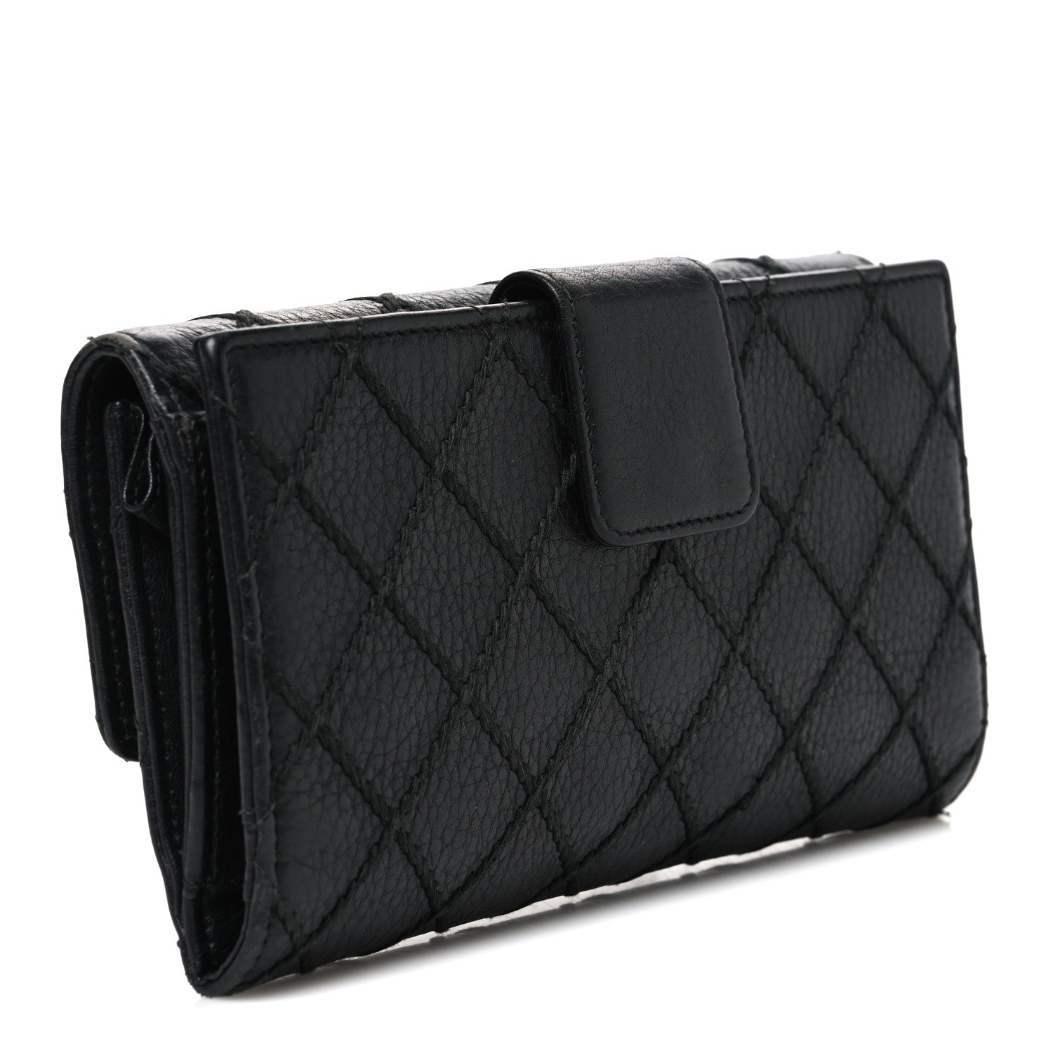 Chanel Calfskin Stitched CC Long Wallet Black 3 of 11