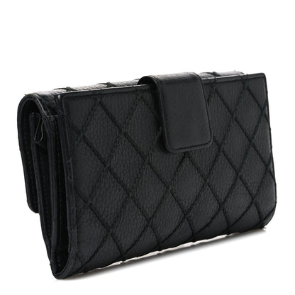 Chanel Calfskin Stitched CC Long Wallet Black 3 of 11