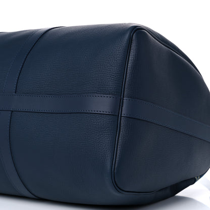 Louis Vuitton X NIGO Taurillon Monogram Denim Drip Keepall Bandouliere 50 Blue 7 of 7