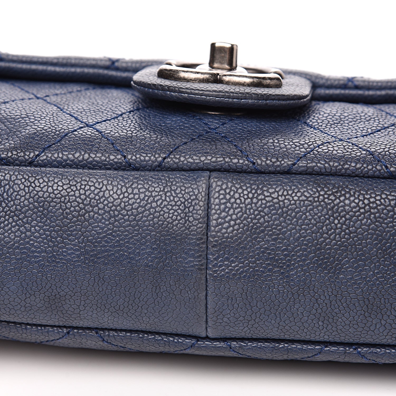 Chanel Caviar Quilted Medium Simply CC Flap Blue 8 of 14