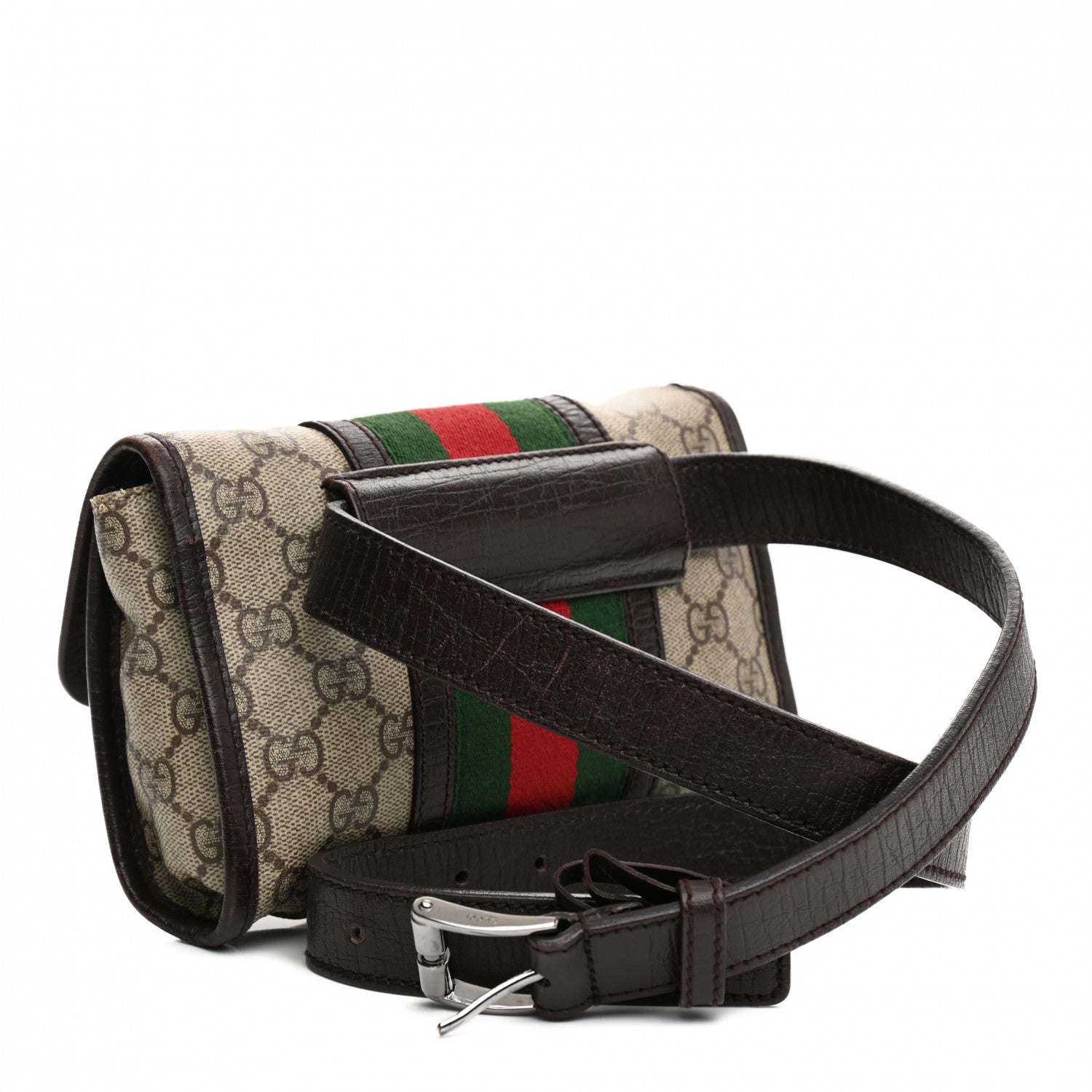 Gucci GG Monogram Plus Web Belt Bag Dark Brown 3 of 13