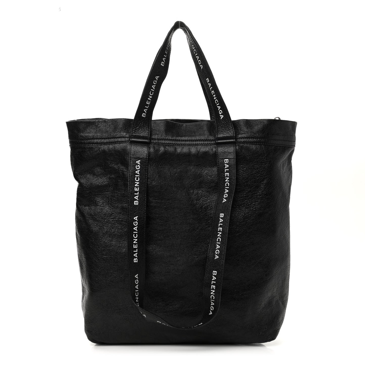 Agneau Logo Printed Carry Tote S Black