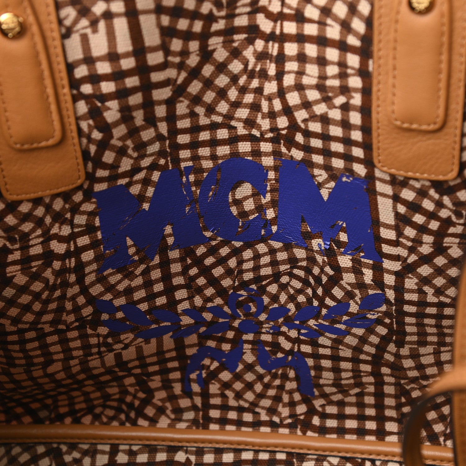 MCM Visetos Medium Liz Reversible Shopper Tote Cognac 9 of 13