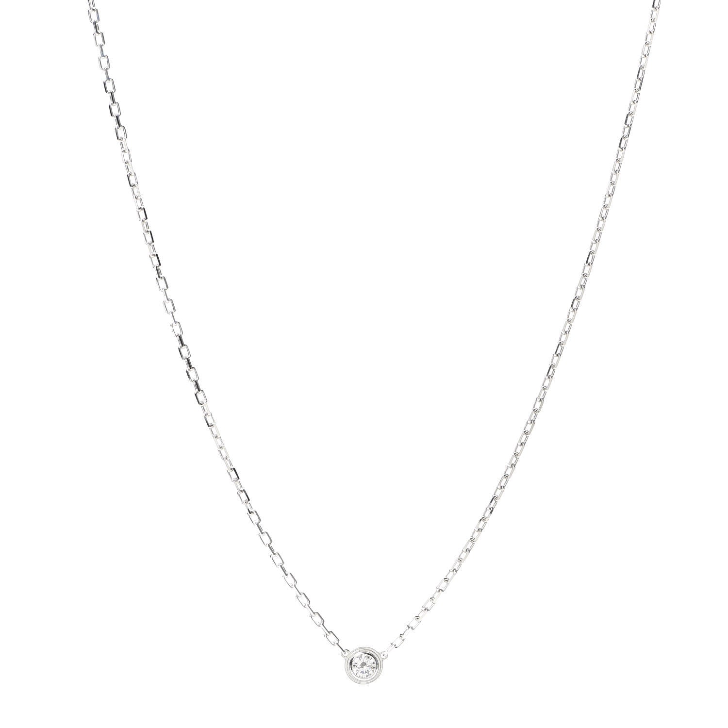 Cartier 18K White Gold Diamond SM D'Amour Pendant Necklace 1 of 7