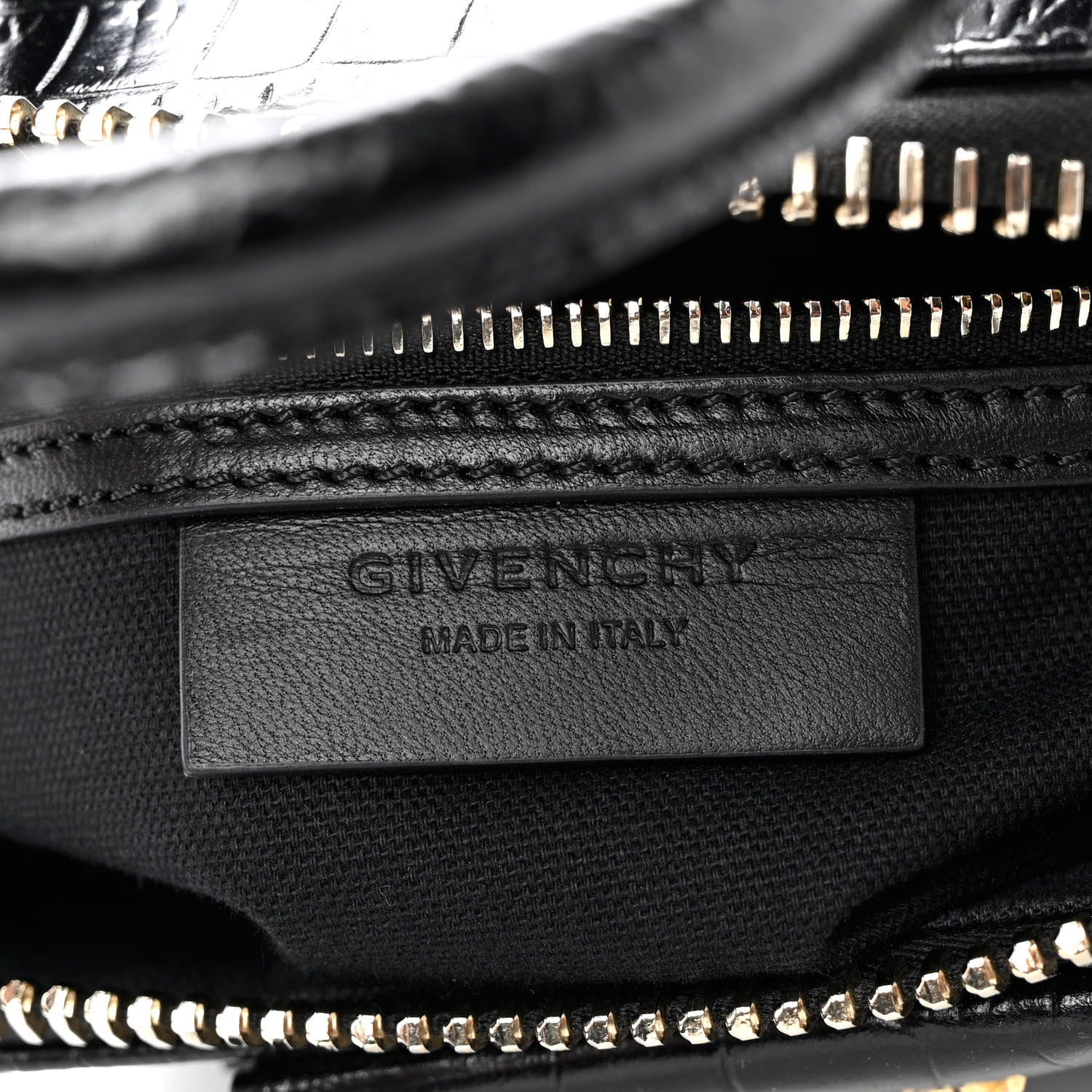 Givenchy Calfskin Crocodile Embossed Mini Antigona Black 6 of 10