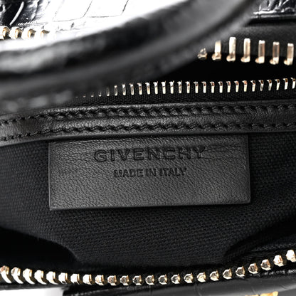 Givenchy Calfskin Crocodile Embossed Mini Antigona Black 6 of 10