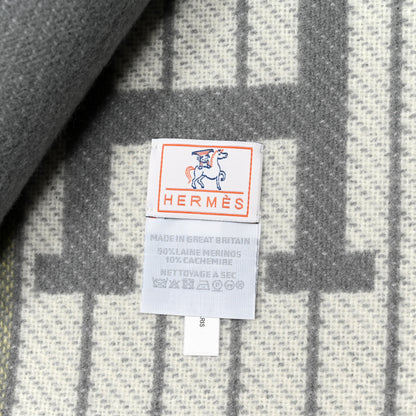 Hermes Wool Cashmere Avalon Cabriole Blanket Gris Perle 3 of 3