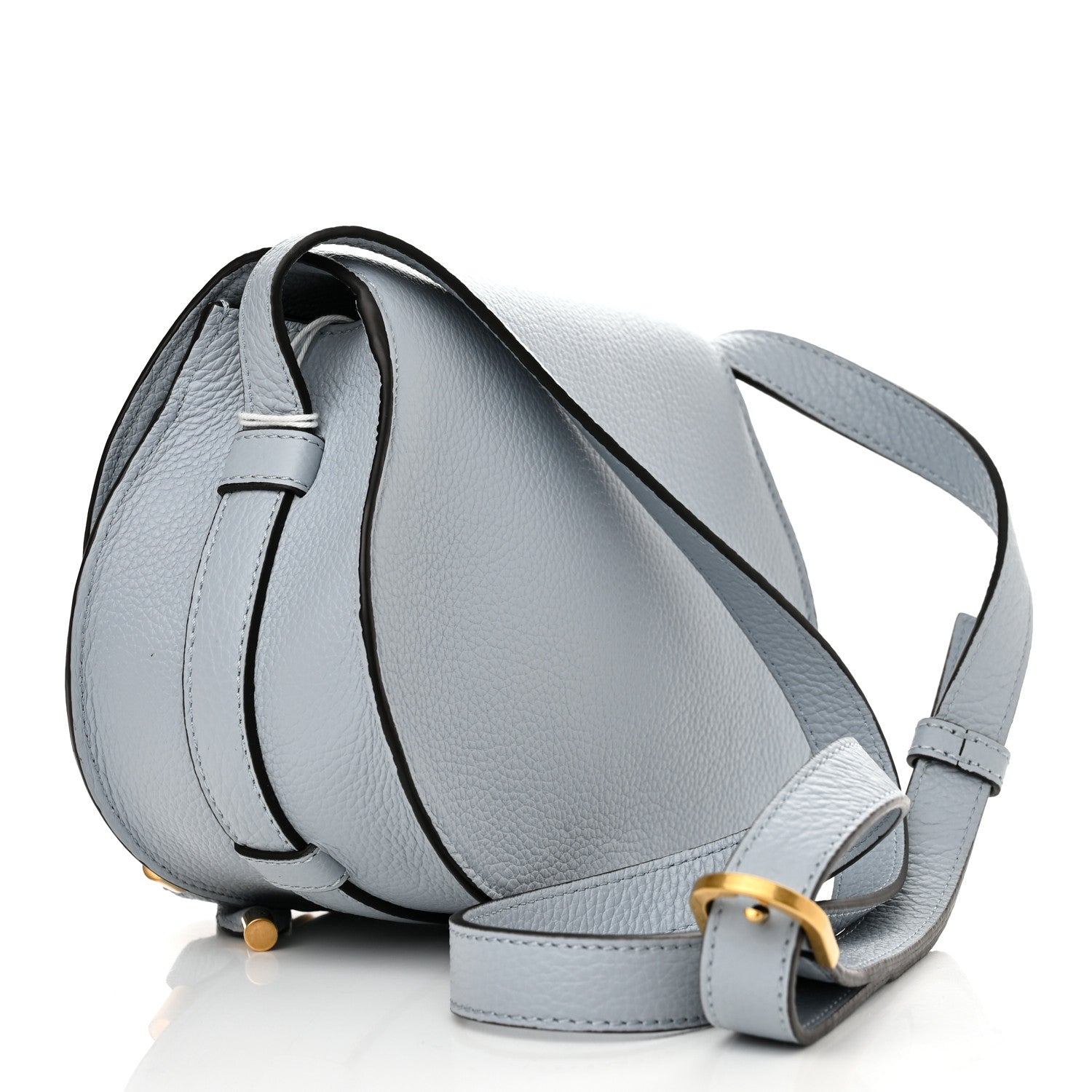Chloe Grained Calfskin Small Marcie Saddle Bag Shady Blue 3 of 10