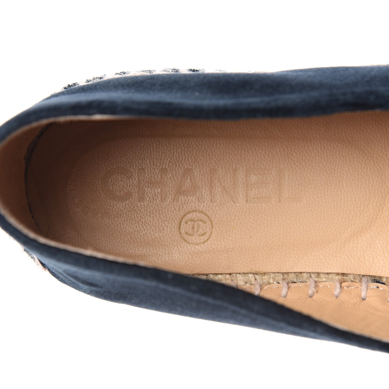 Chanel Velvet CC Espadrilles 36 Dark Navy Black 9 of 10