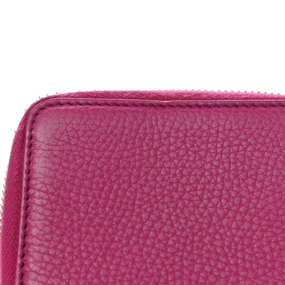 Gucci Pebbled Calfskin Soho Compact Disco Zip Around Wallet Bright Bougainvillea 8 of 9