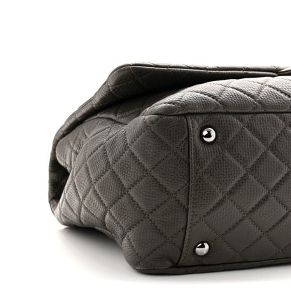 Chanel Calfskin Quilted XXL Travel Flap Bag Khaki 9 of 12