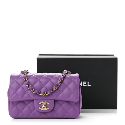Chanel Lambskin Quilted Mini Rectangular Flap Purple 11 of 11