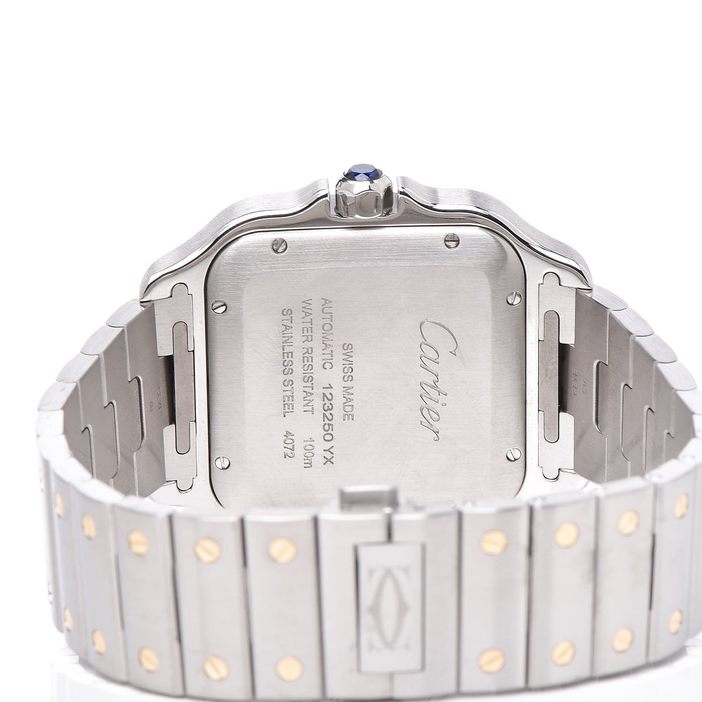 Stainless Steel 18K Yellow Gold 38mm Santos De Automatic Watch