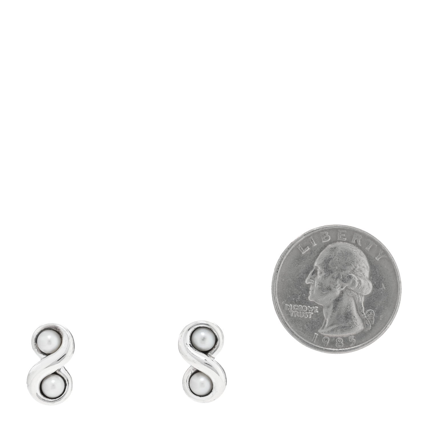 Tiffany Sterling Silver Pearl Infinity Earrings 2 of 4