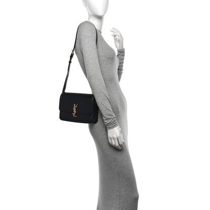 Saint Laurent Box Calfskin Monogram Medium Solferino Satchel Black 2 of 15