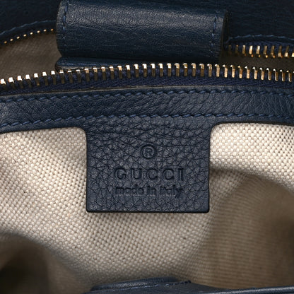Gucci Calfskin Small Bamboo Shopper Tote Navy 6 of 11