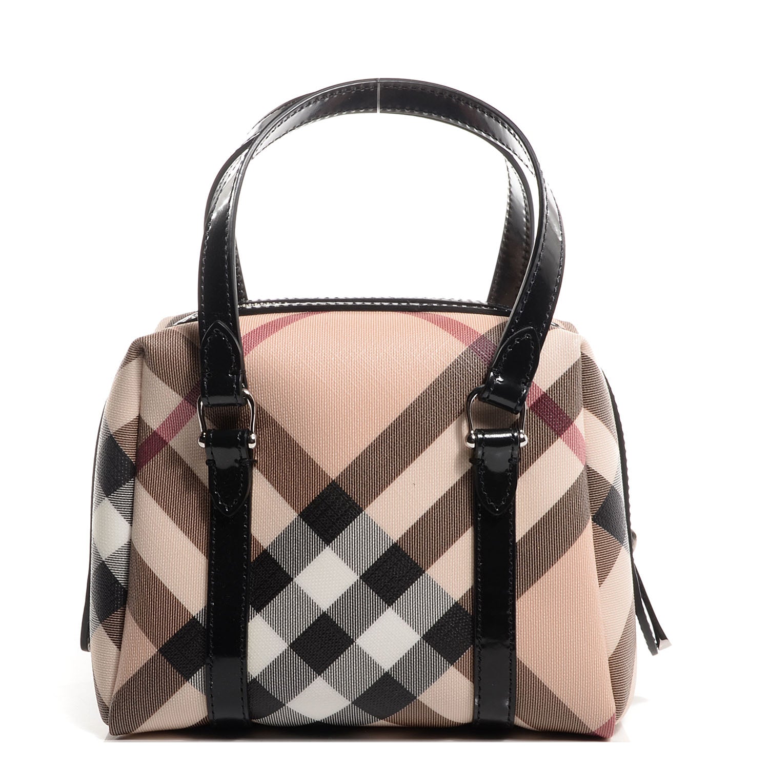 Burberry Patent Nova Check Sophie Satchel Black 1 of 8