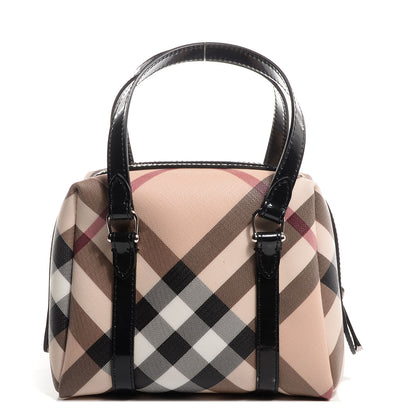 Burberry Patent Nova Check Sophie Satchel Black 1 of 8