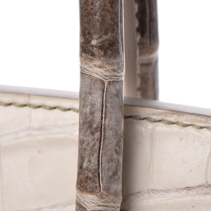 Hermes Matte Niloticus Crocodile Himalaya Birkin 30 Blanc 34 of 49