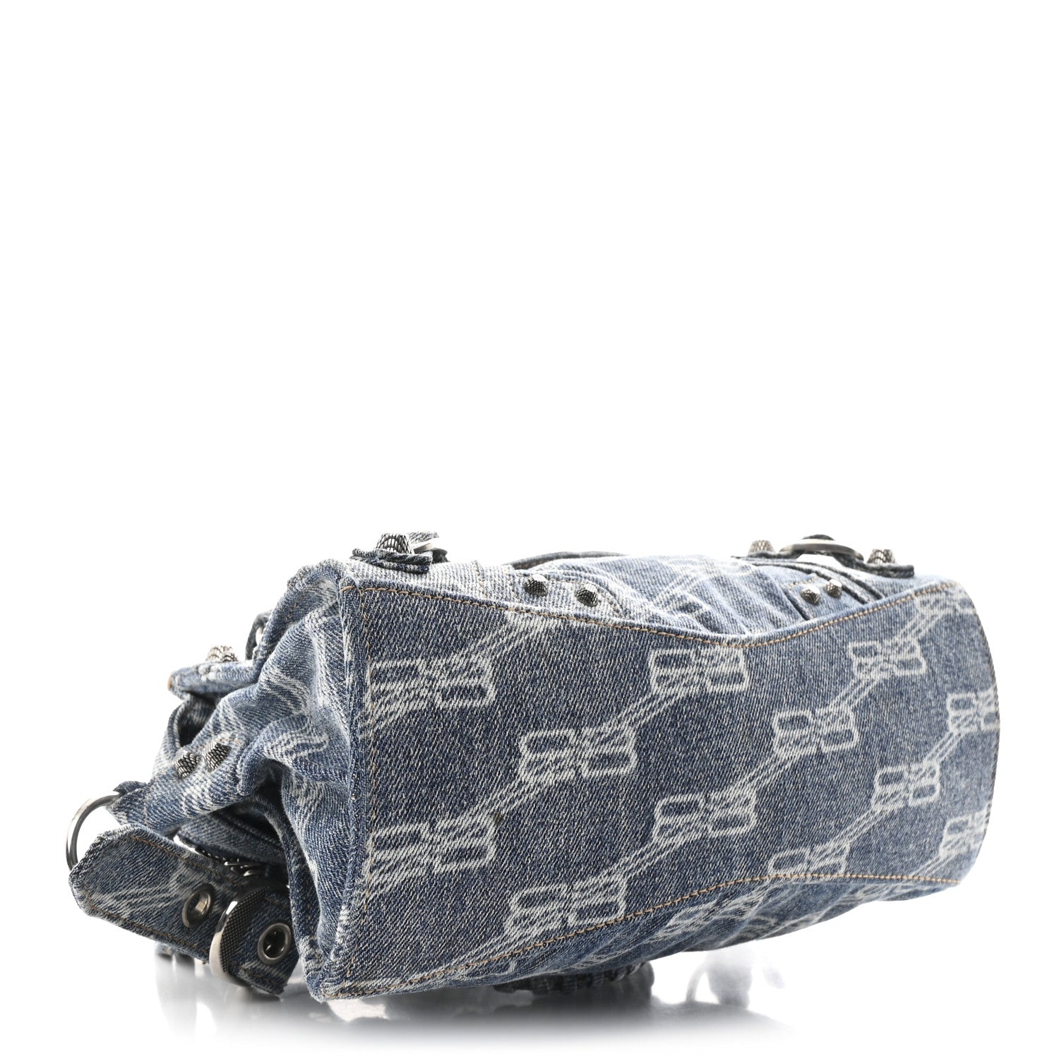 Balenciaga Denim BB Monogram Neo Cagole Handbag XS Blue 5 of 11
