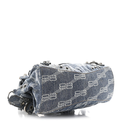 Balenciaga Denim BB Monogram Neo Cagole Handbag XS Blue 5 of 11