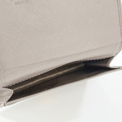 Prada Saffiano Metal Bi-Fold Card Holder Wallet Argilla 7 of 10