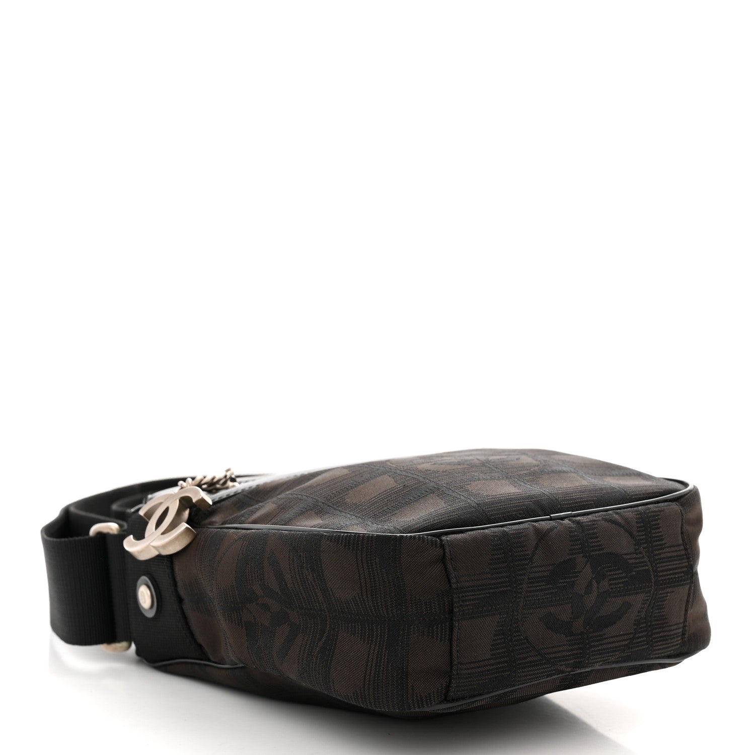 Chanel Nylon Travel Crossbody Bag Brown Black 4 of 12