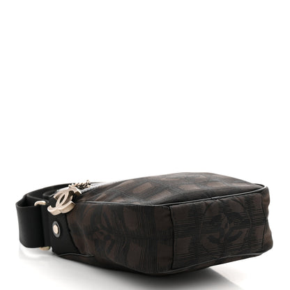 Chanel Nylon Travel Crossbody Bag Brown Black 4 of 12