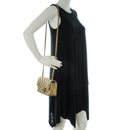 Chanel Pearly Caviar Quilted Mini Rectangular Flap Gold 2 of 8