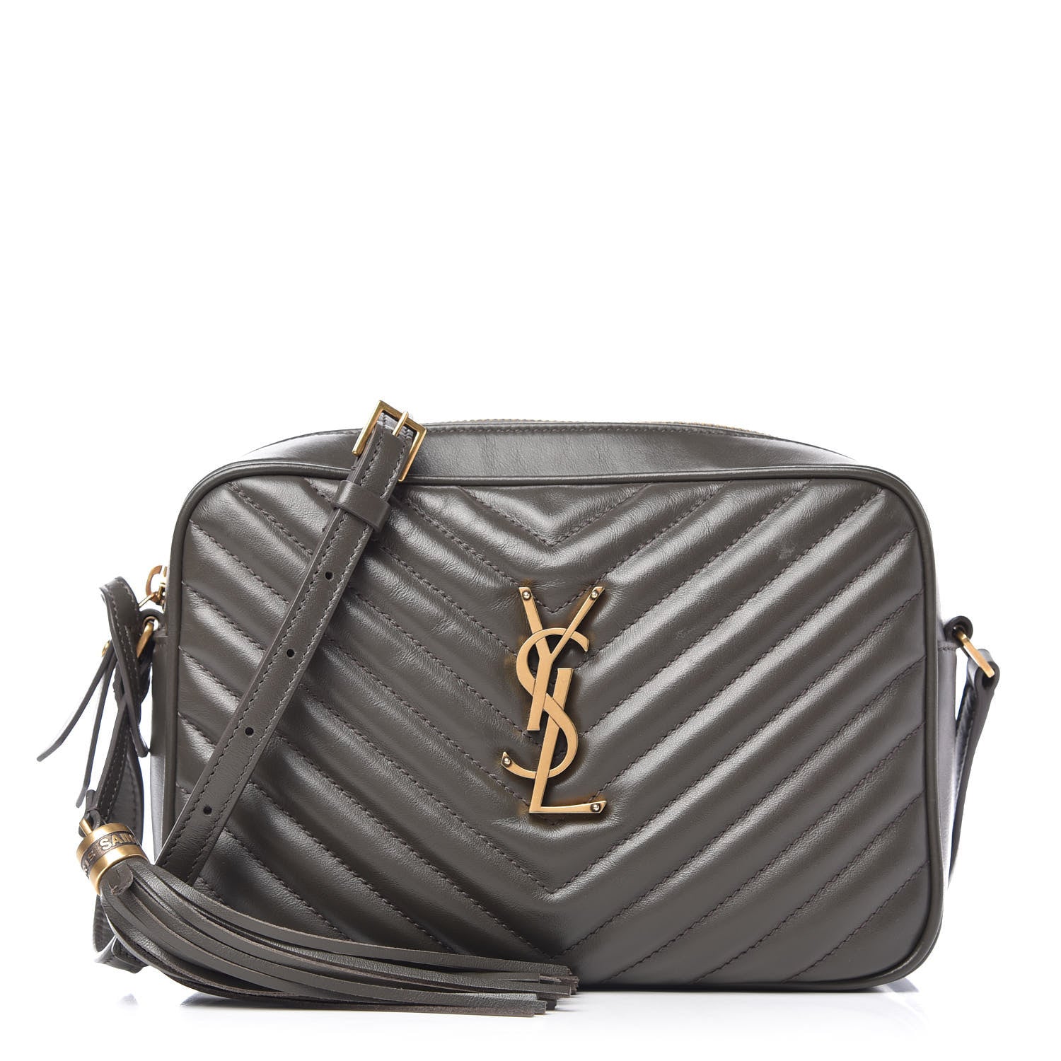 Saint Laurent Calfskin Matelasse Monogram Lou Camera Bag Sea Pebble 1 of 10