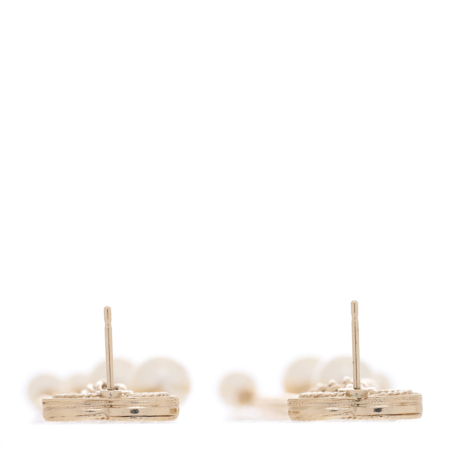 Pearl CC Multi Chain Drop Earrings Gold