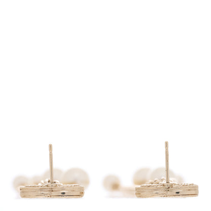 Chanel Pearl CC Multi Chain Drop Earrings Gold 3 of 4