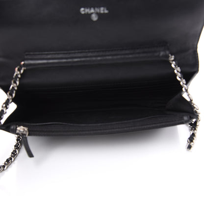 Chanel Patent Quilted Brilliant Wallet On Chain WOC Black 6 of 10