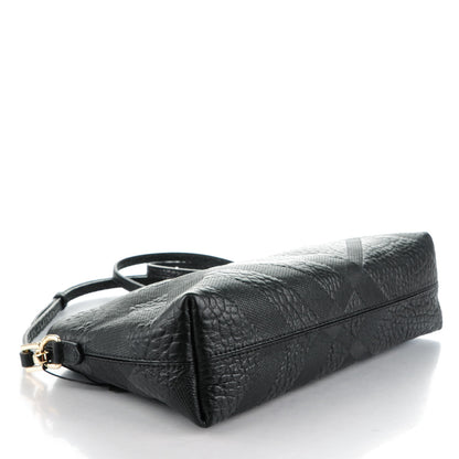 Burberry Signature Grain Calfskin Check Embossed Small Chichester Crossbody Clutch Bag Black 4 of 9