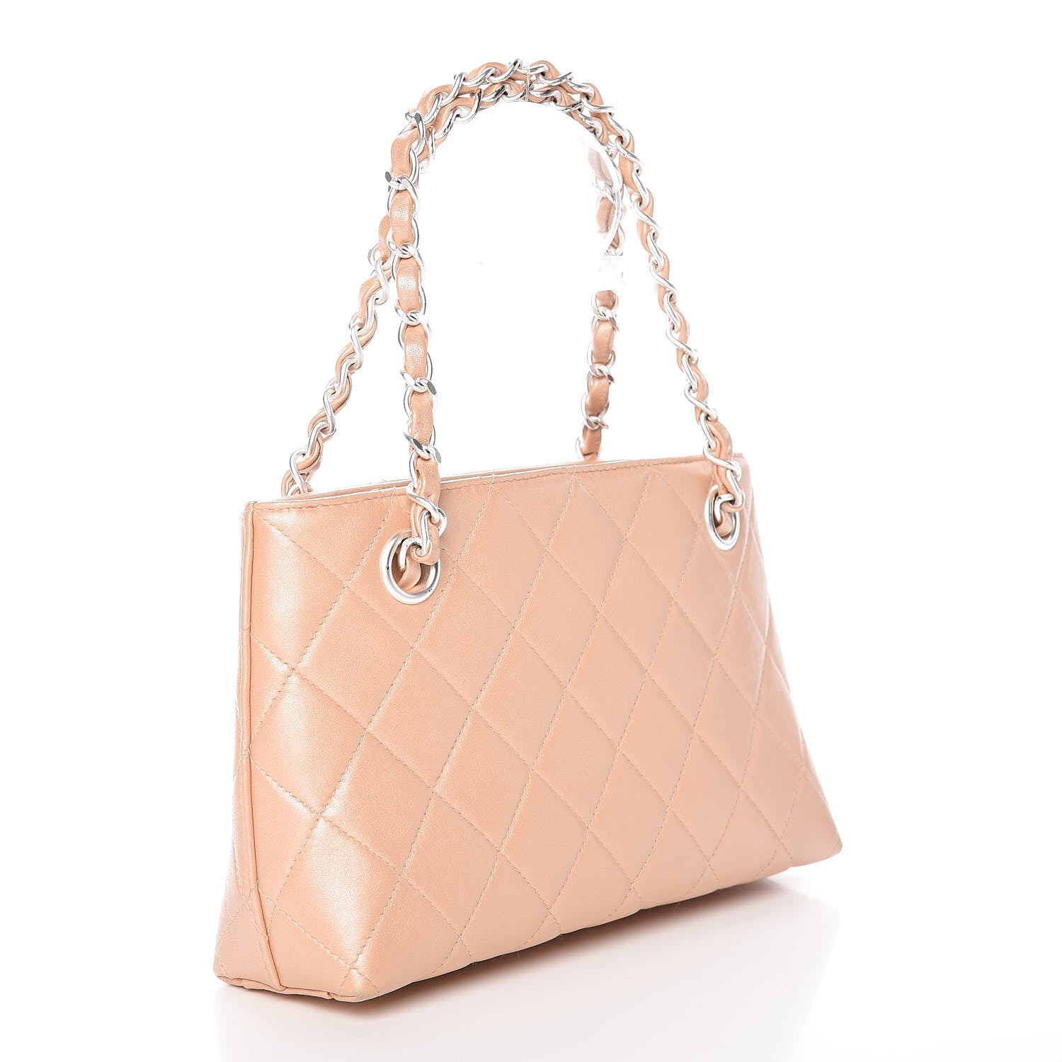 Chanel Lambskin Quilted Pochette Beige Clair 3 of 17